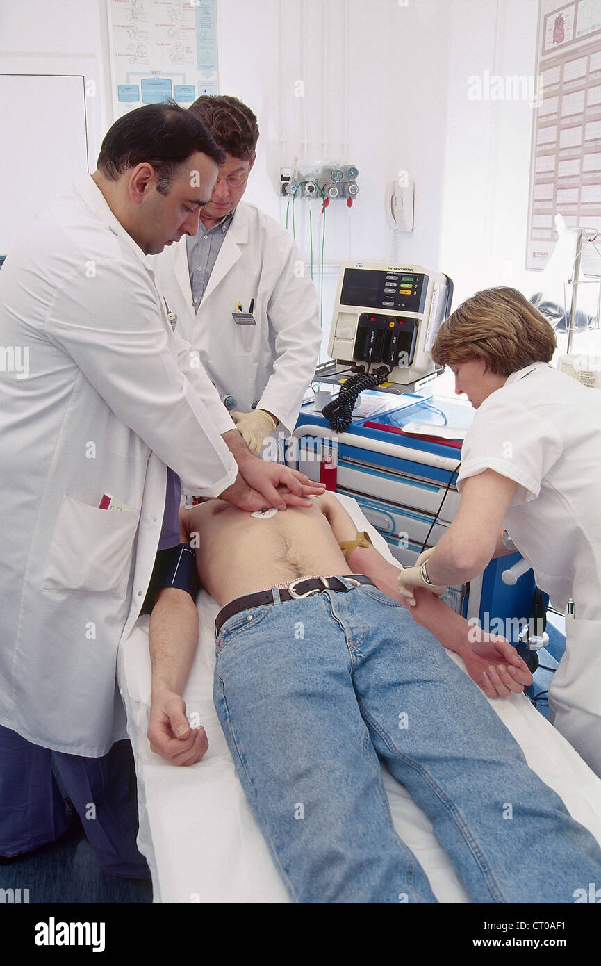 MASSAGING THE HEART Stock Photo