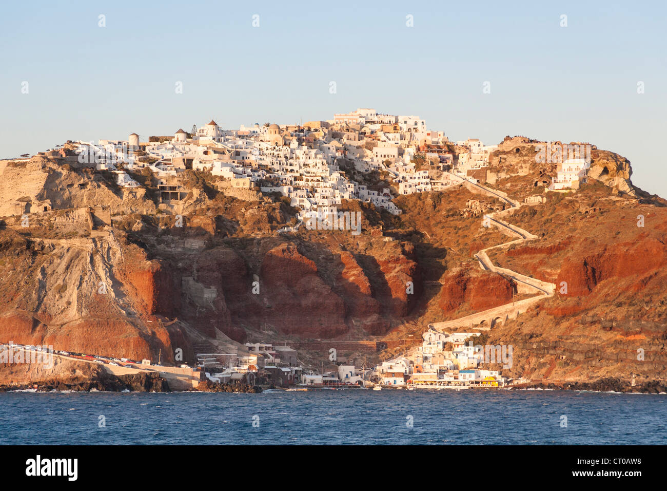 The clifftop village of Oia, on the Greek island of Santorini, Greece Stock Photo