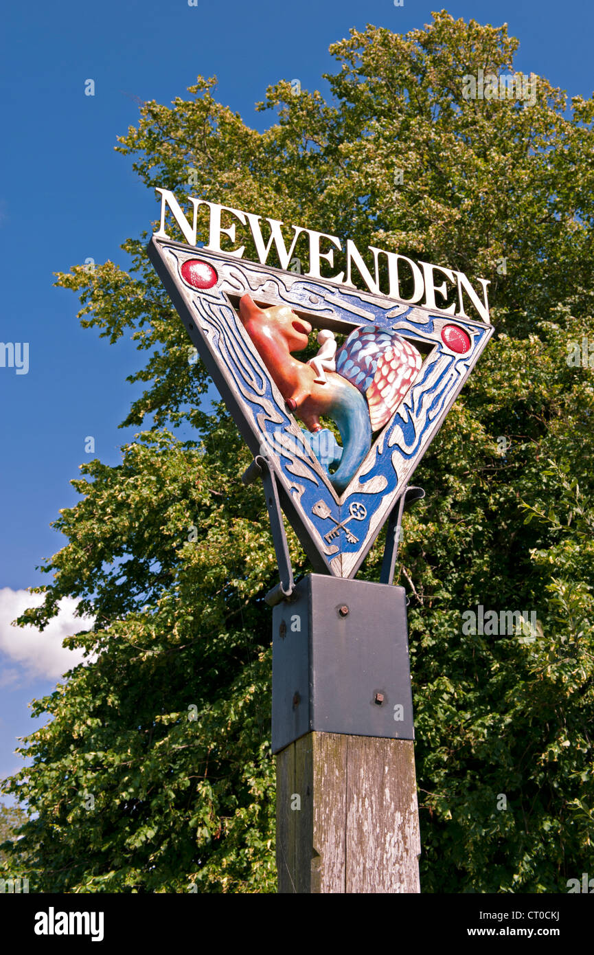 Newenden Village Sign, Kent, UK Stock Photo