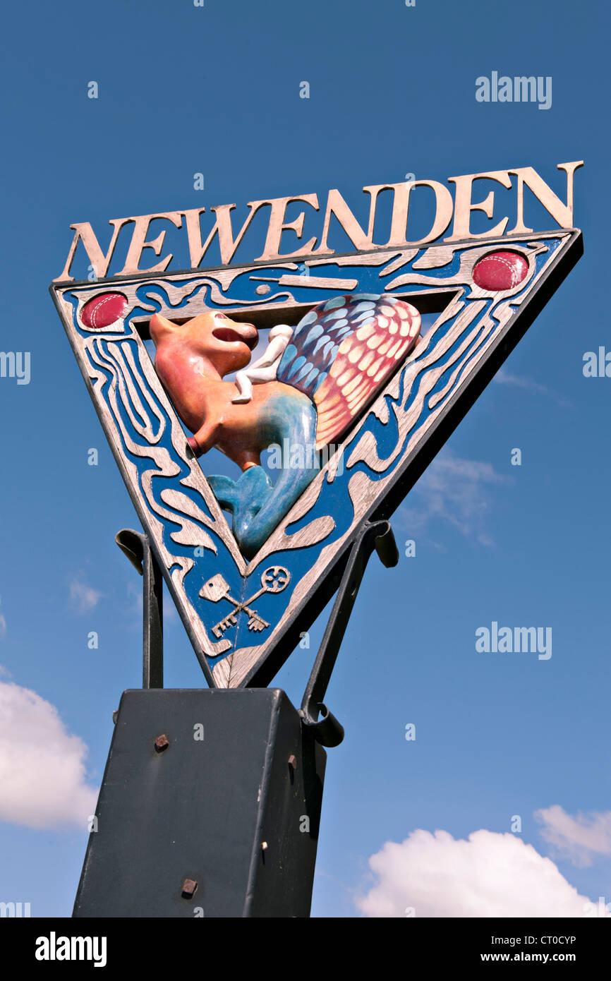 Newenden Village Sign, Kent, UK Stock Photo