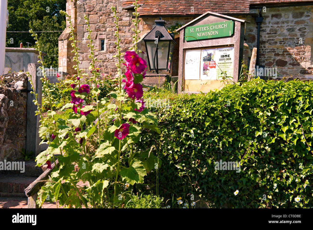Entrance toThe Parish Church of St Peter in Newenden Village, Kent UK Stock Photo