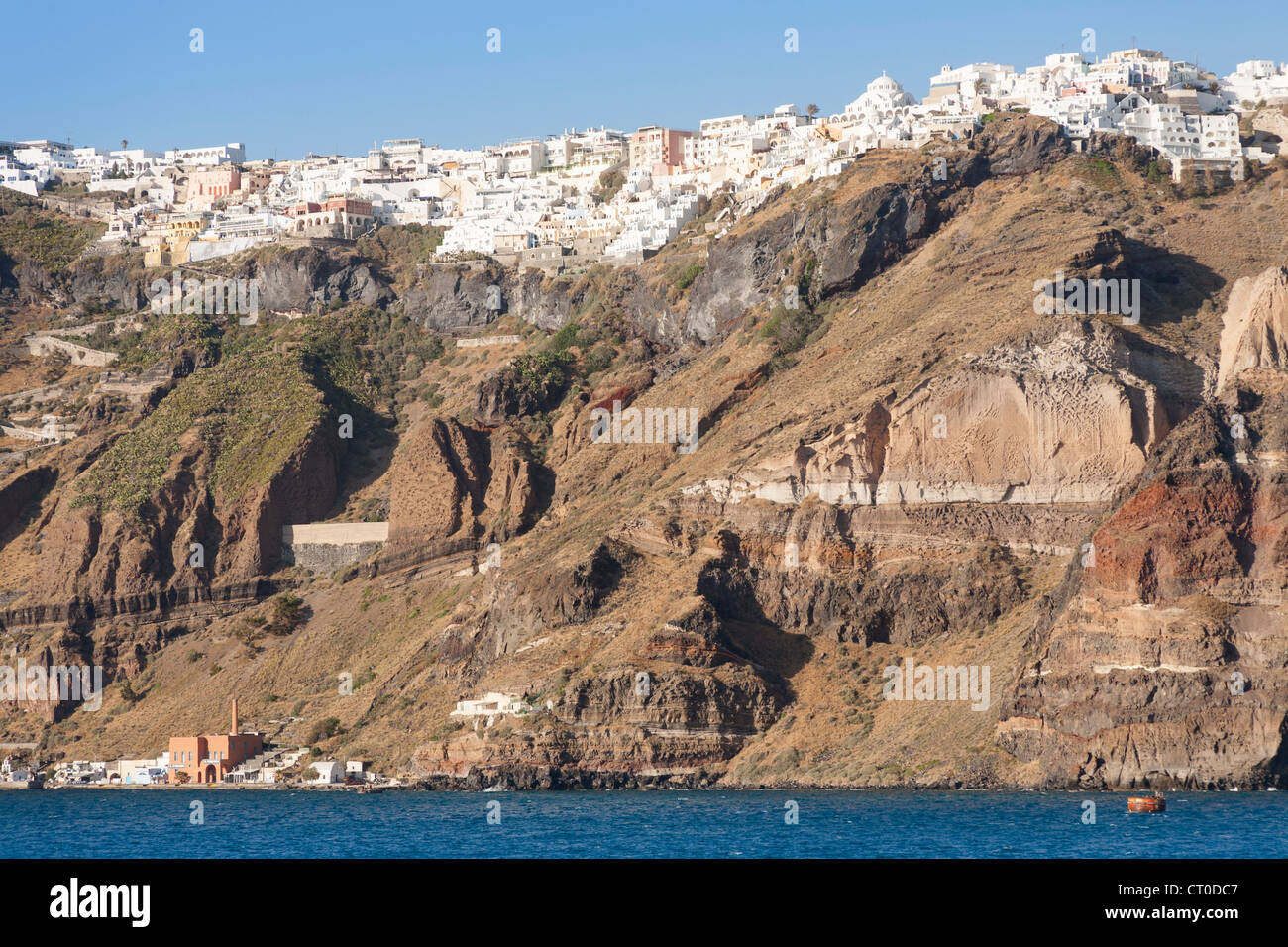 The clifftop town of Fira, the capital town of the Greek island of