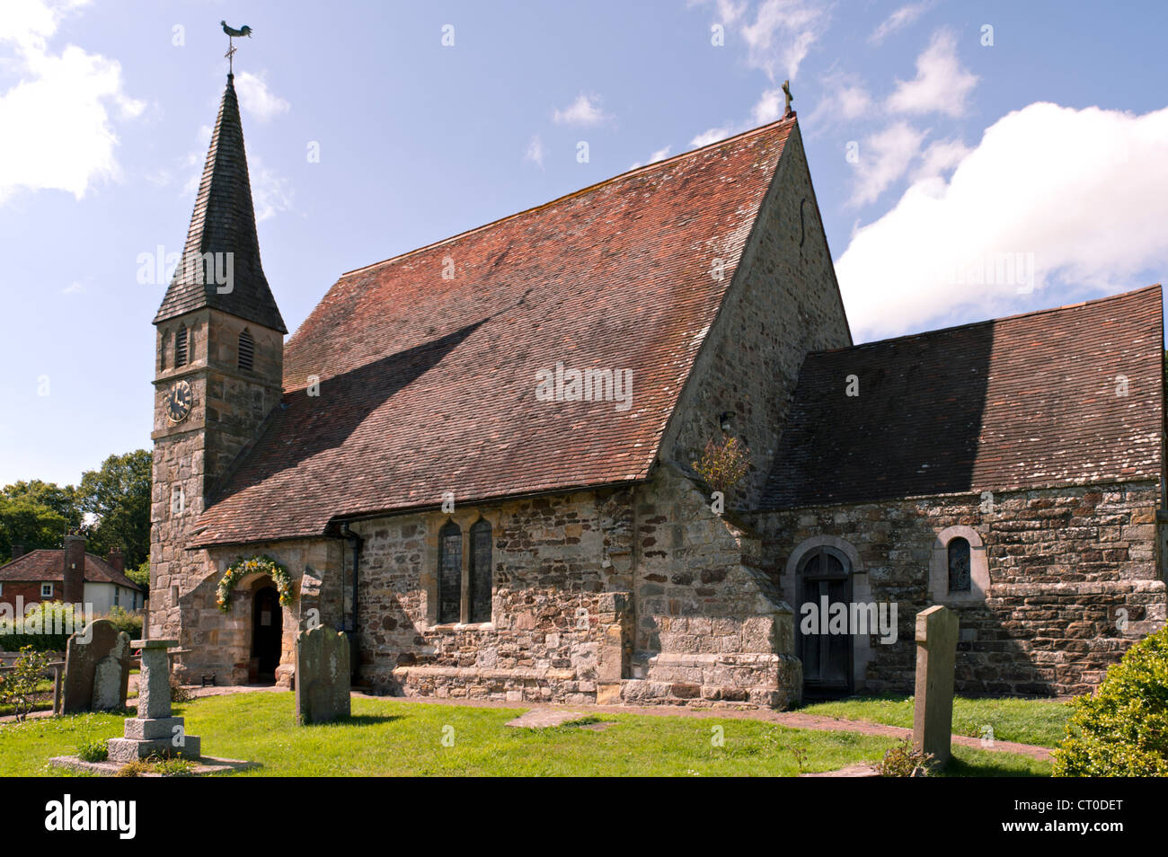 The Parish Church of St Peter in Newenden Village, Kent UK Stock Photo