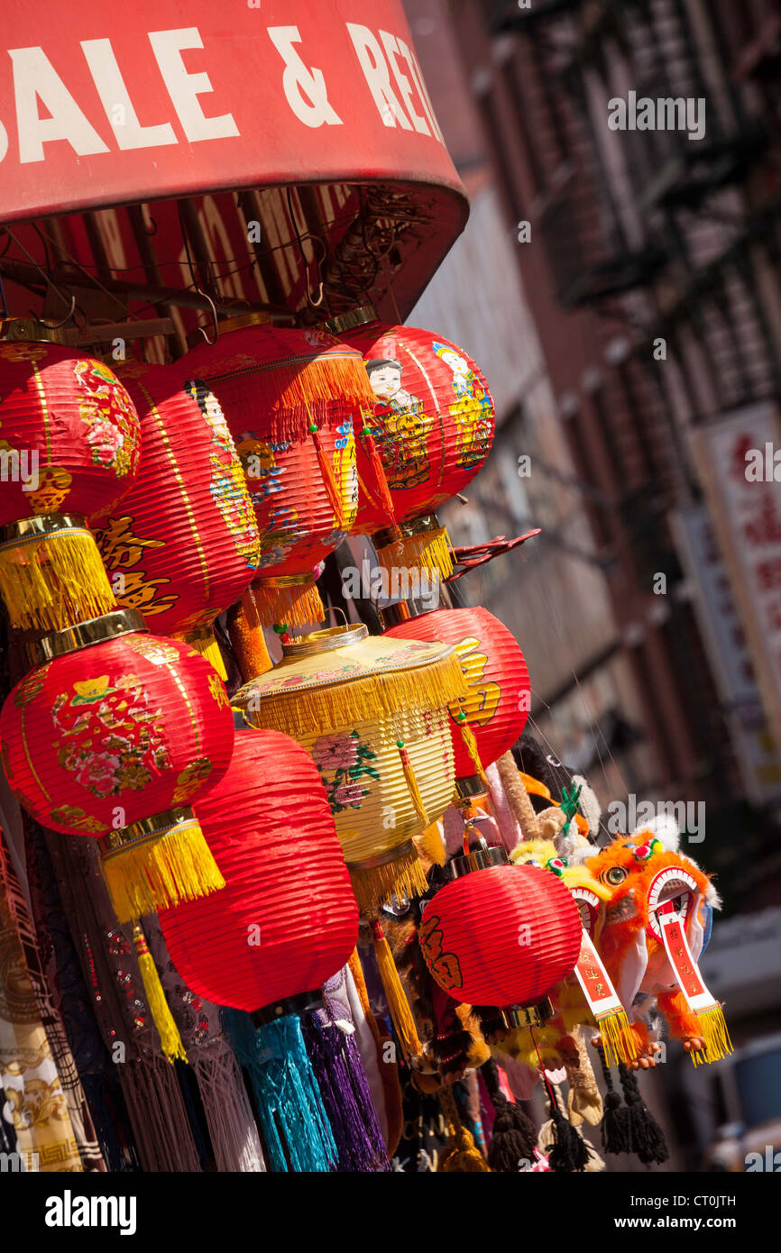 Chinese Paper Lanterns Display, Chinatown, NYC Stock Photo Alamy