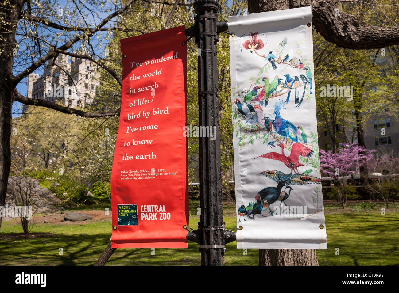 Banners, Central Park Zoo, NYC Stock Photo - Alamy