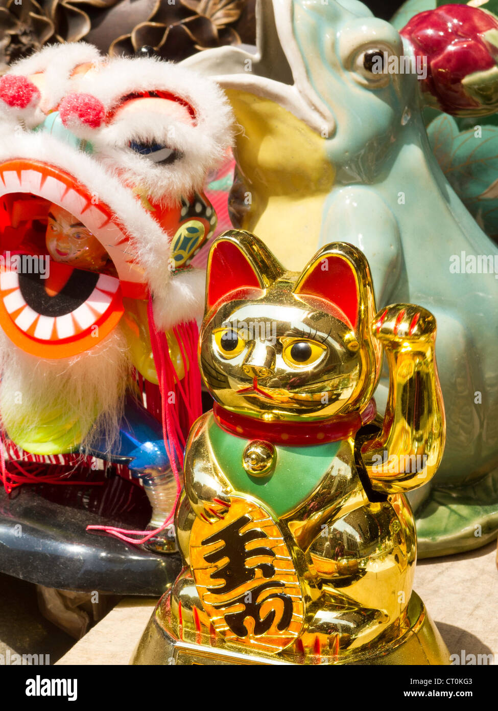 Souvenir Display, Chinatown, NYC Stock Photo