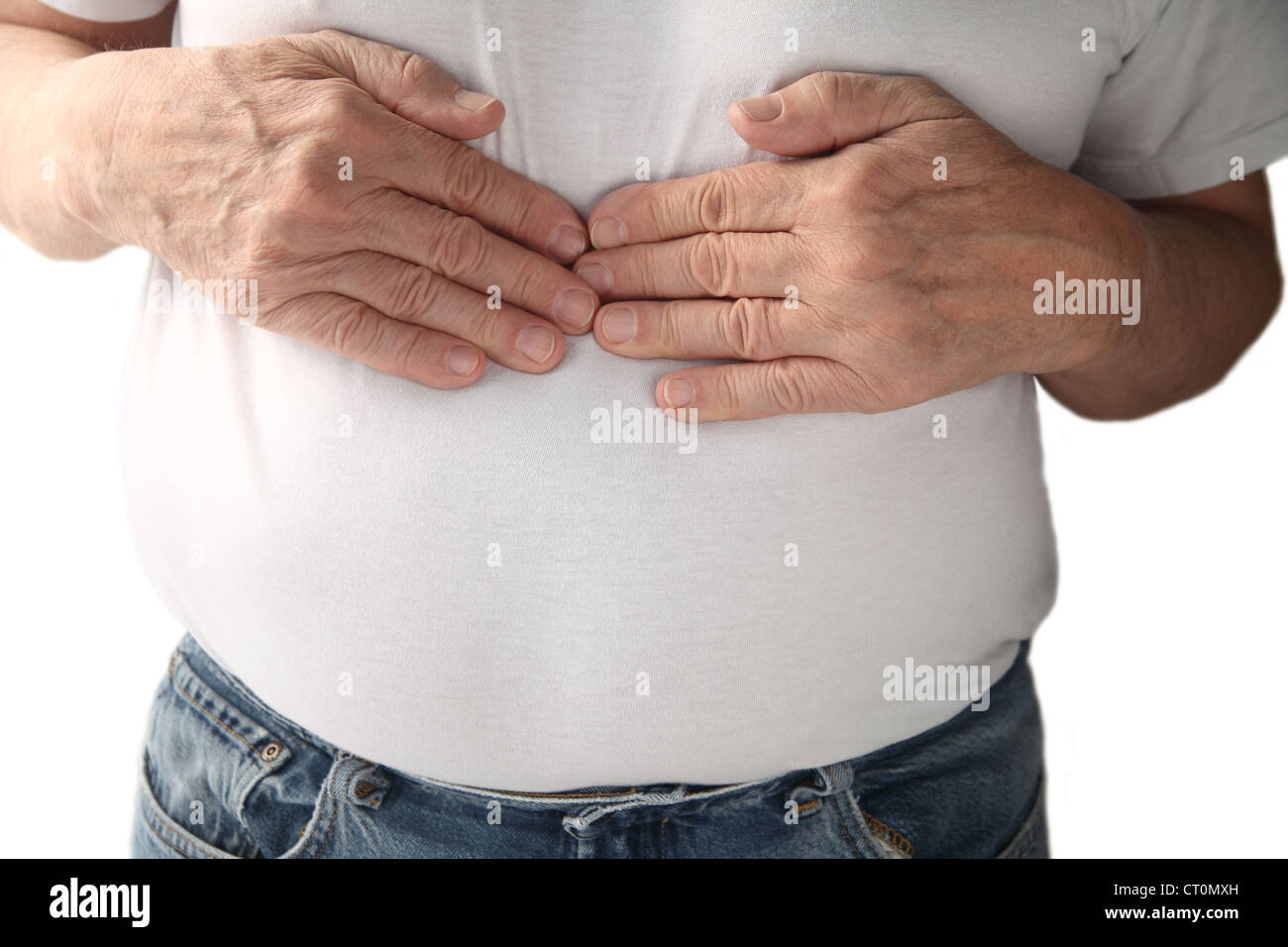 a man feels pressure in the center of his chest Stock Photo Alamy