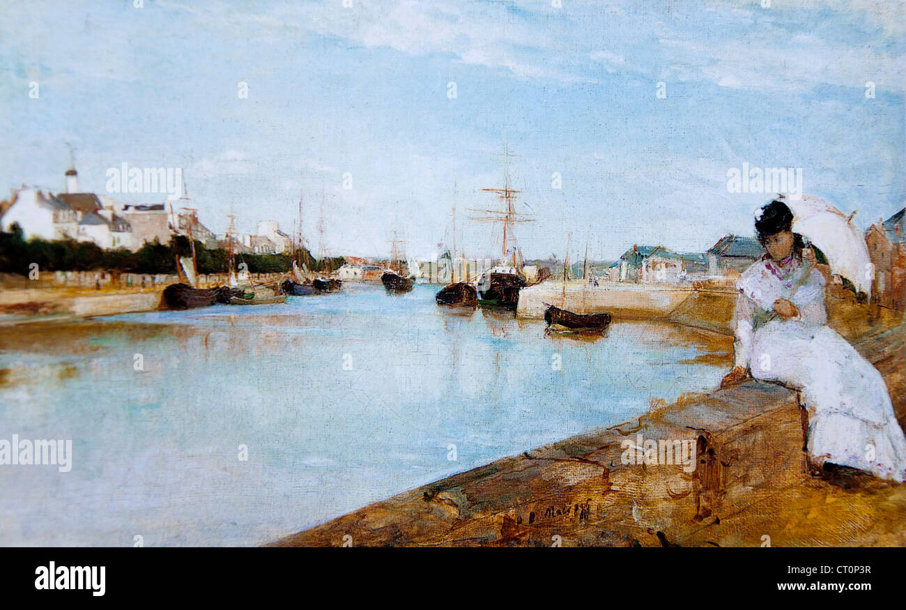 The harbor at lorient berthe morisot hi-res stock photography and