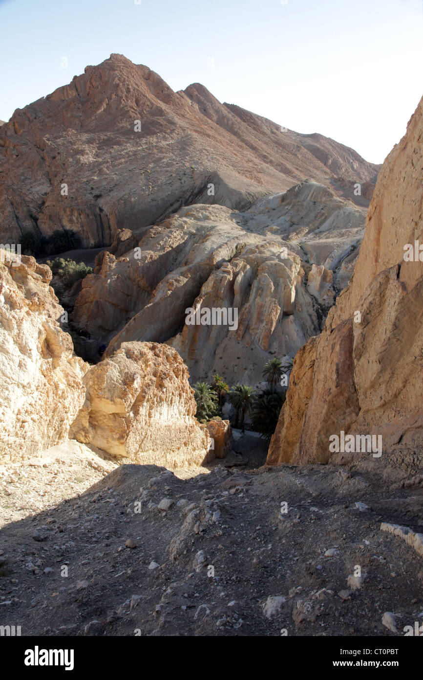 Mountain Oasis Chebika At Border Of Sahara Tunisia Stock Photo Alamy