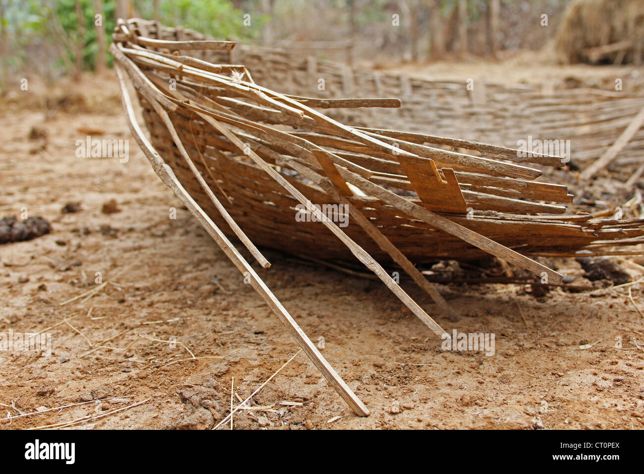 Broken Bamboo Basket, India Stock Photo Alamy