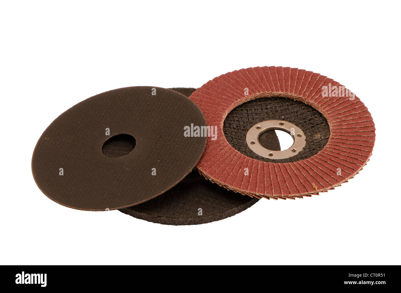 Special angle grinder sander discs for grinding and cutting isolated on a white background
