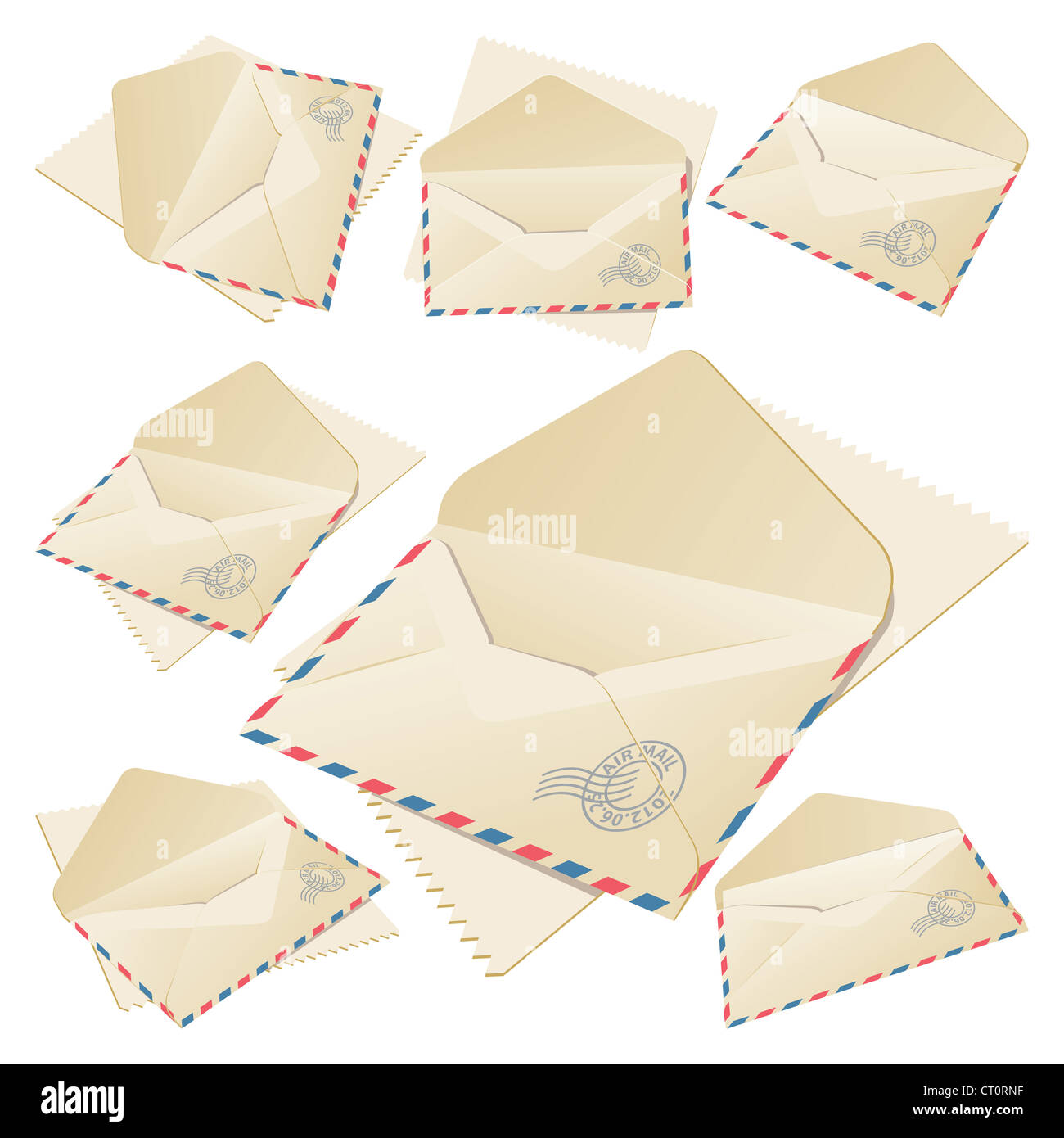 Set of open Envelopes Stock Photo Alamy
