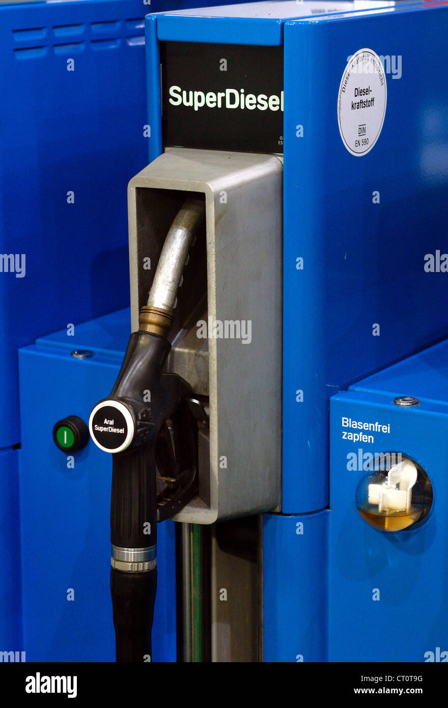 Diesel fuel pump at a gas station Stock Photo Alamy