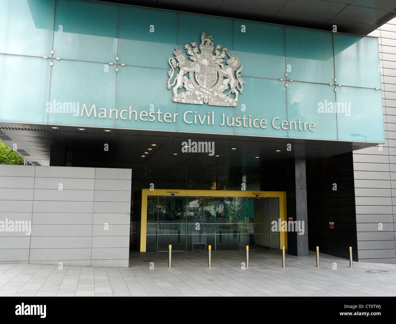 Entrance to Manchester Civil Justice Centre Stock Photo