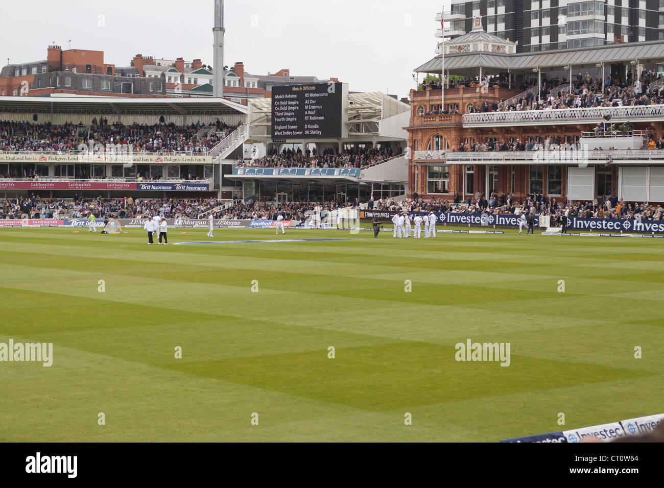 Lords Cricket ground England vs West Indies 19th May 2012 Stock Photo