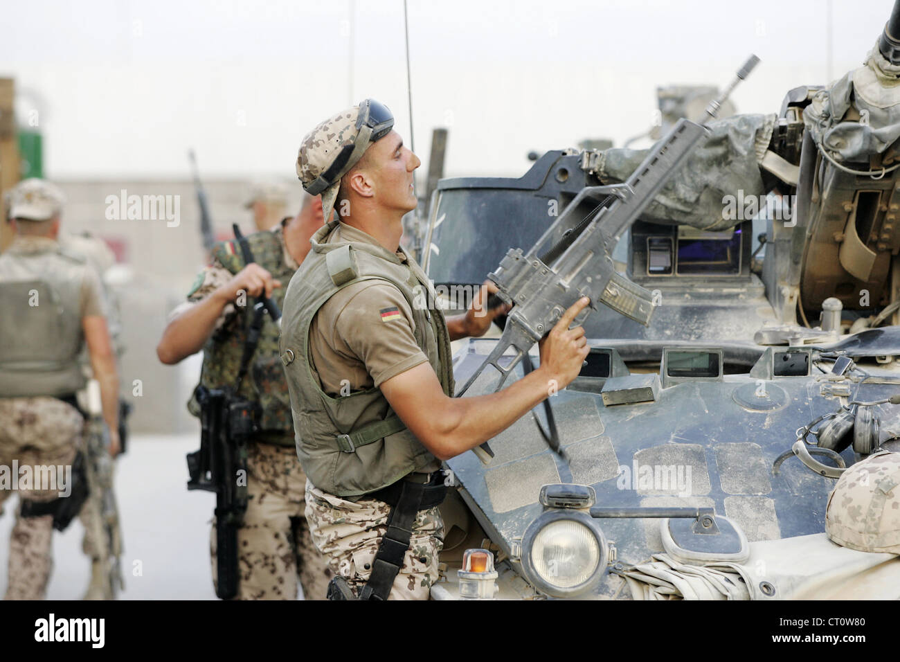 Security zone in Camp Warehouse Kabul Stock Photo Alamy