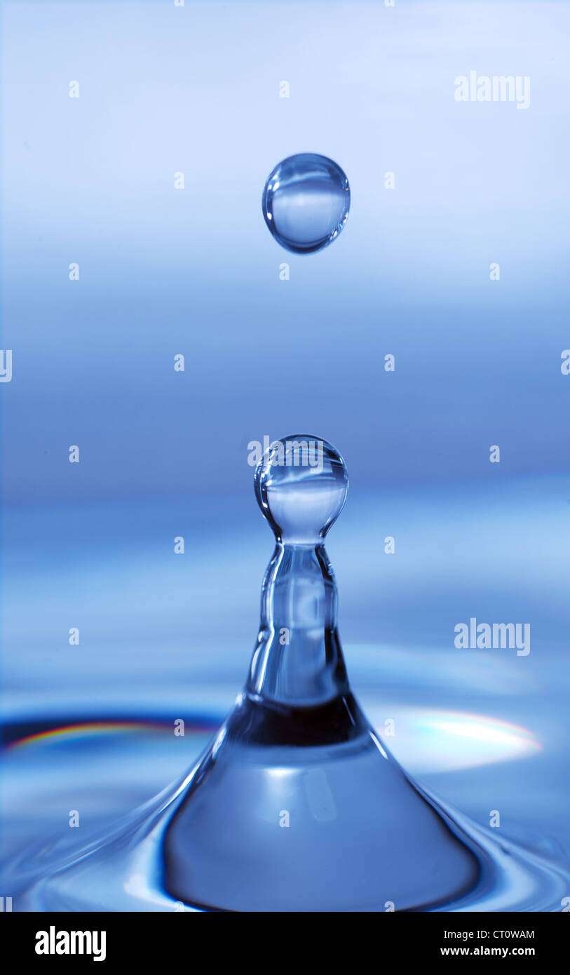 splash of water in blue Stock Photo