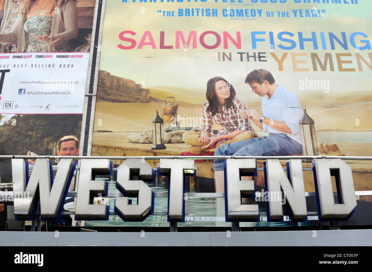 London West End cinema billboards Stock Photo