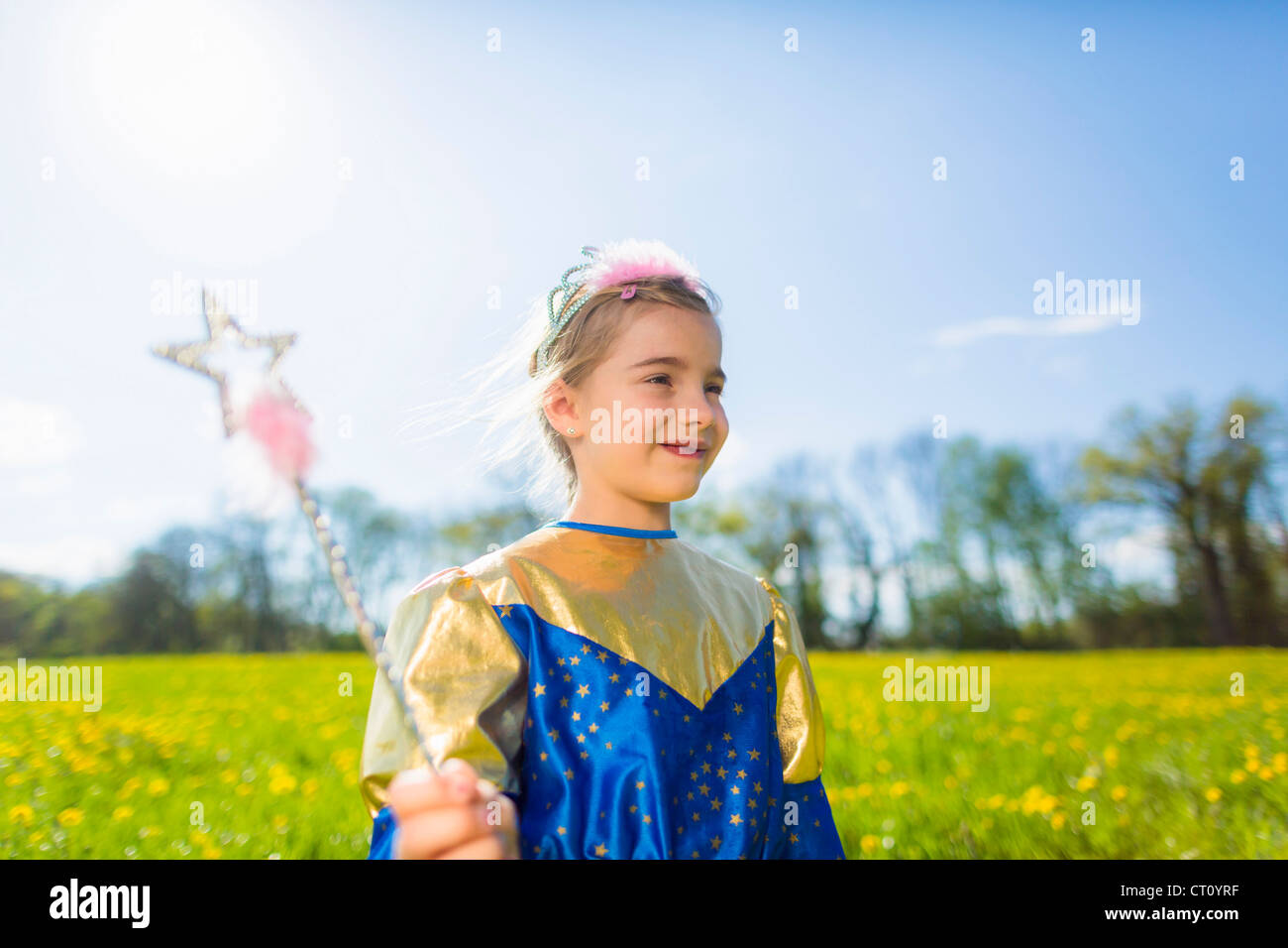Girl wearing fairy costume outdoors Stock Photo Alamy
