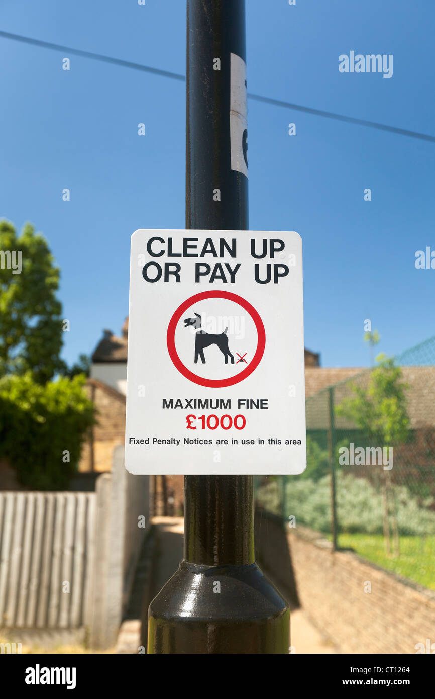 Clean Up After Your Dog Sign, UK Stock Photo