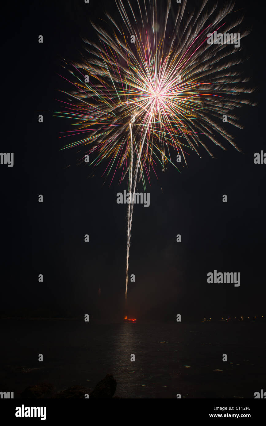 Fireworks celebration from Vero Beach on the river at Riverside Park