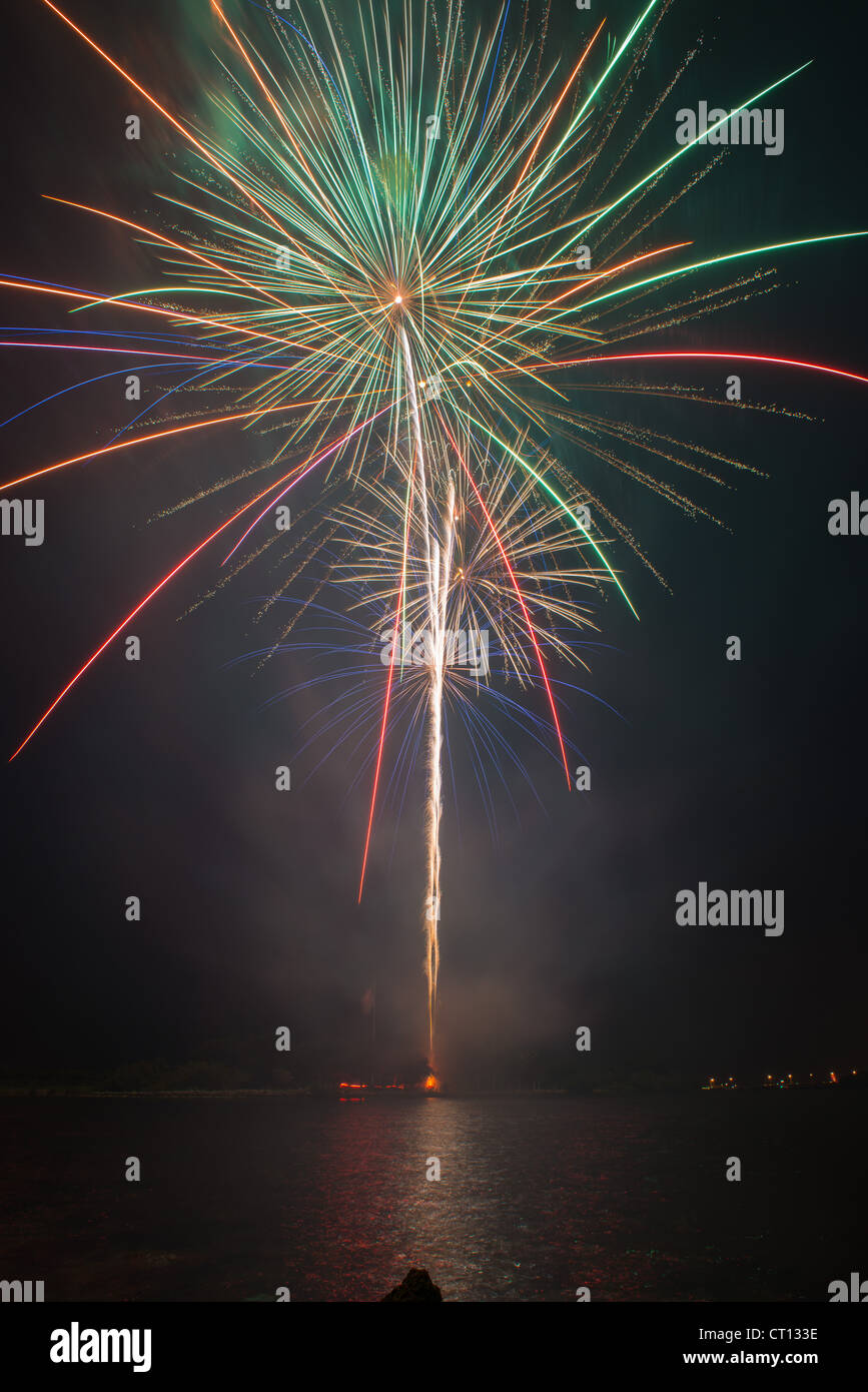 Fireworks celebration from Vero Beach on the river at Riverside Park