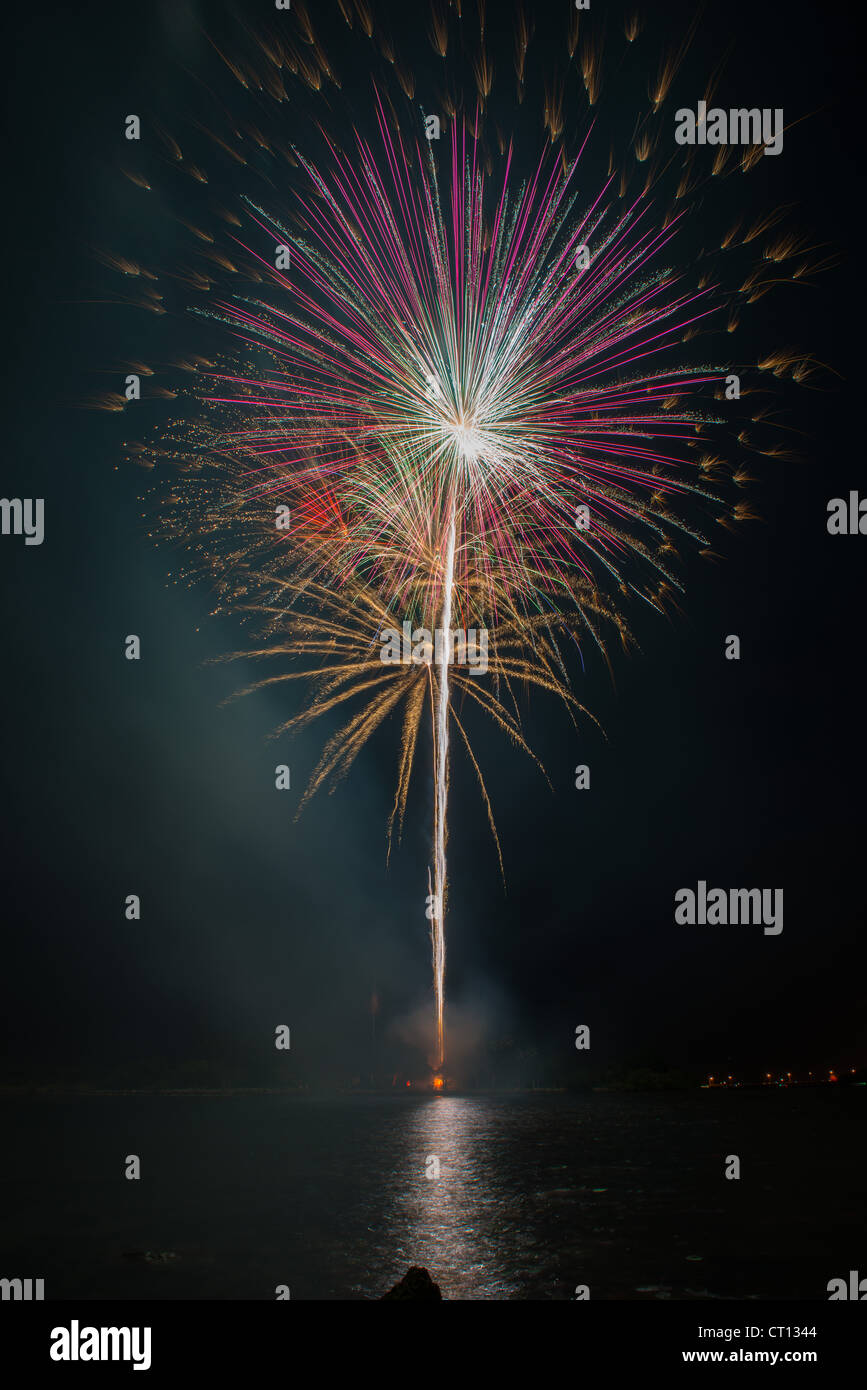 Fireworks celebration from Vero Beach on the river at Riverside Park
