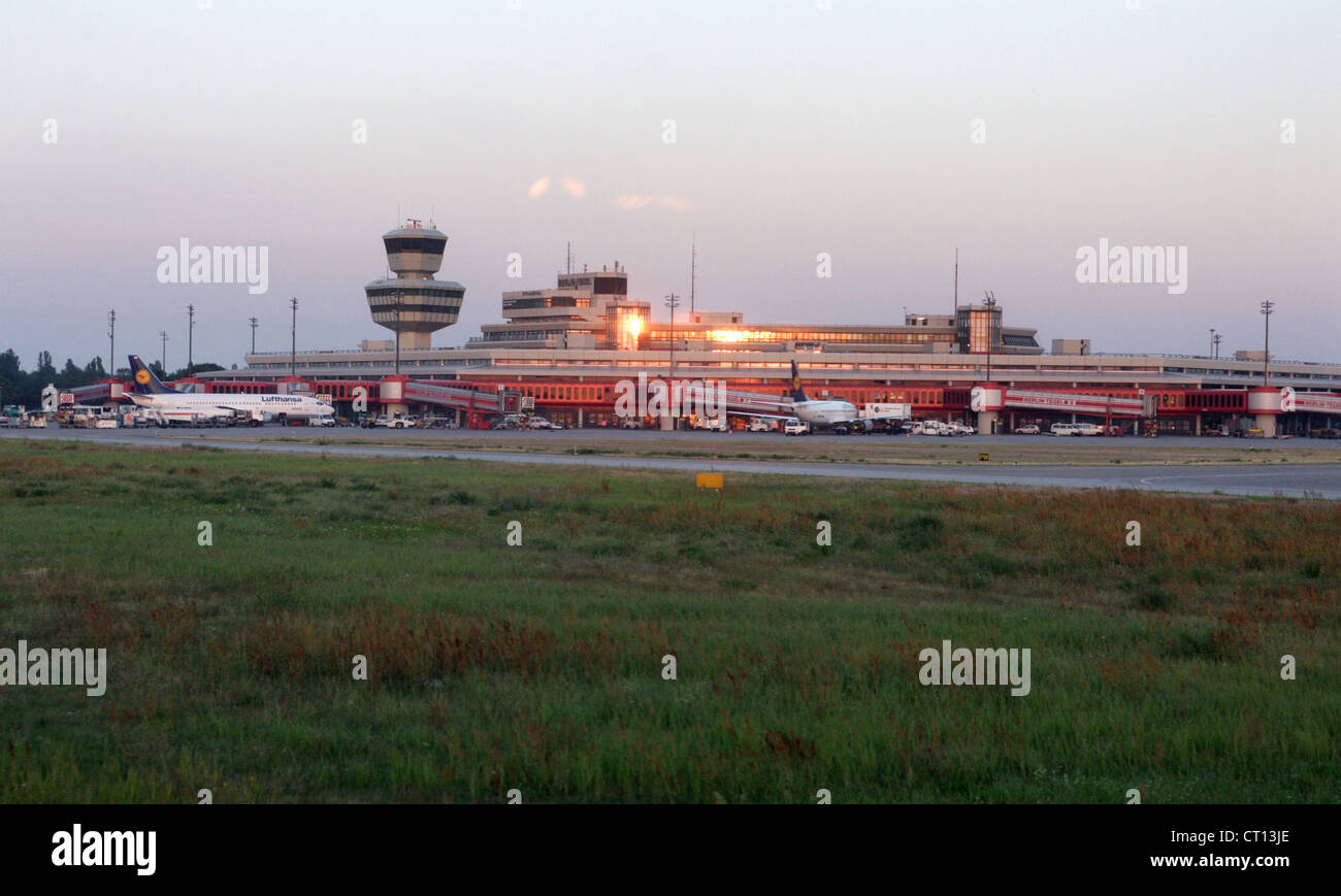 Berlin, the Berlin-Tegel airport Otto Lilienthal in the evening light Stock Photo