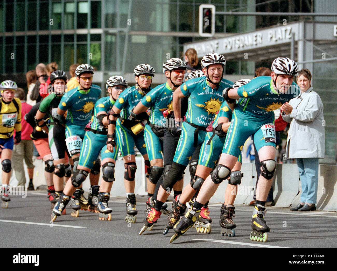 Skaters take part in the Berlin Marathon Stock Photo