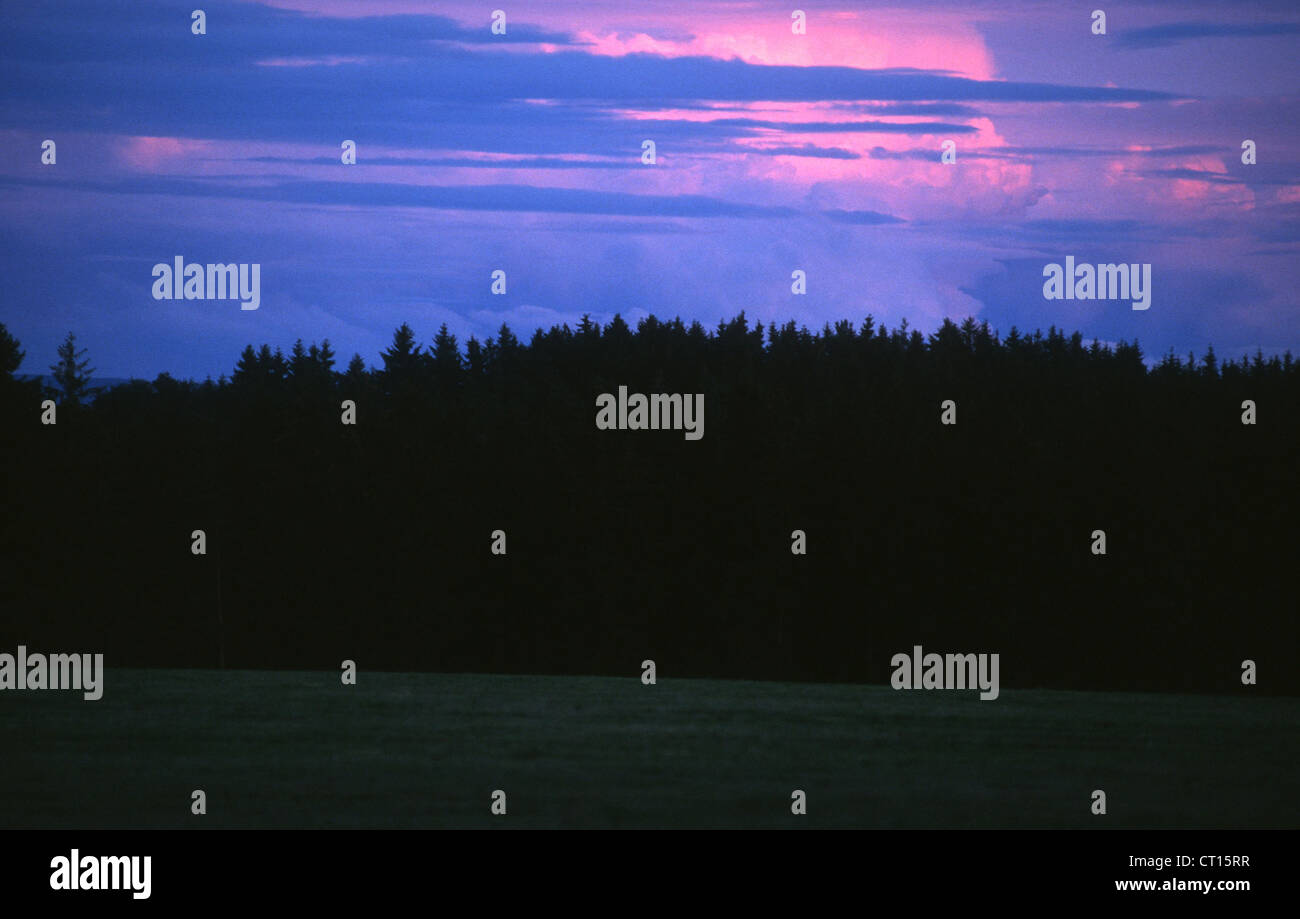 Koenigsfeld, evening sunset in the Black Forest Stock Photo - Alamy