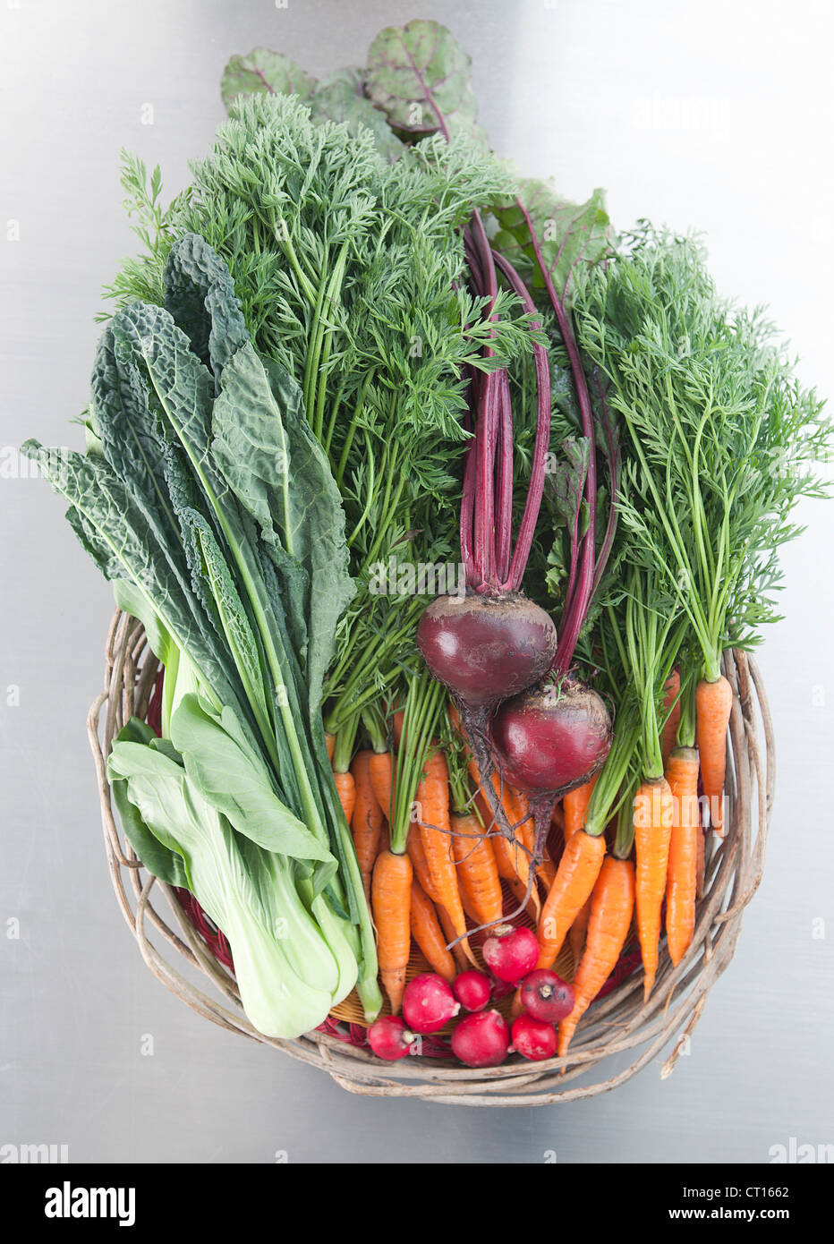 Basket of fresh vegetables Stock Photo