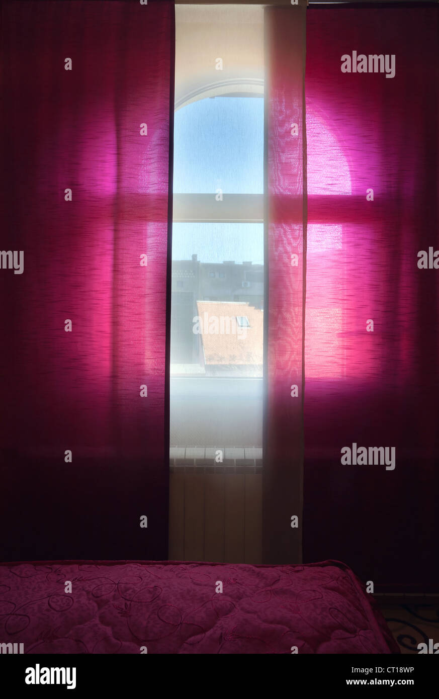 Details of a hotel room, view on window, day time Stock Photo - Alamy
