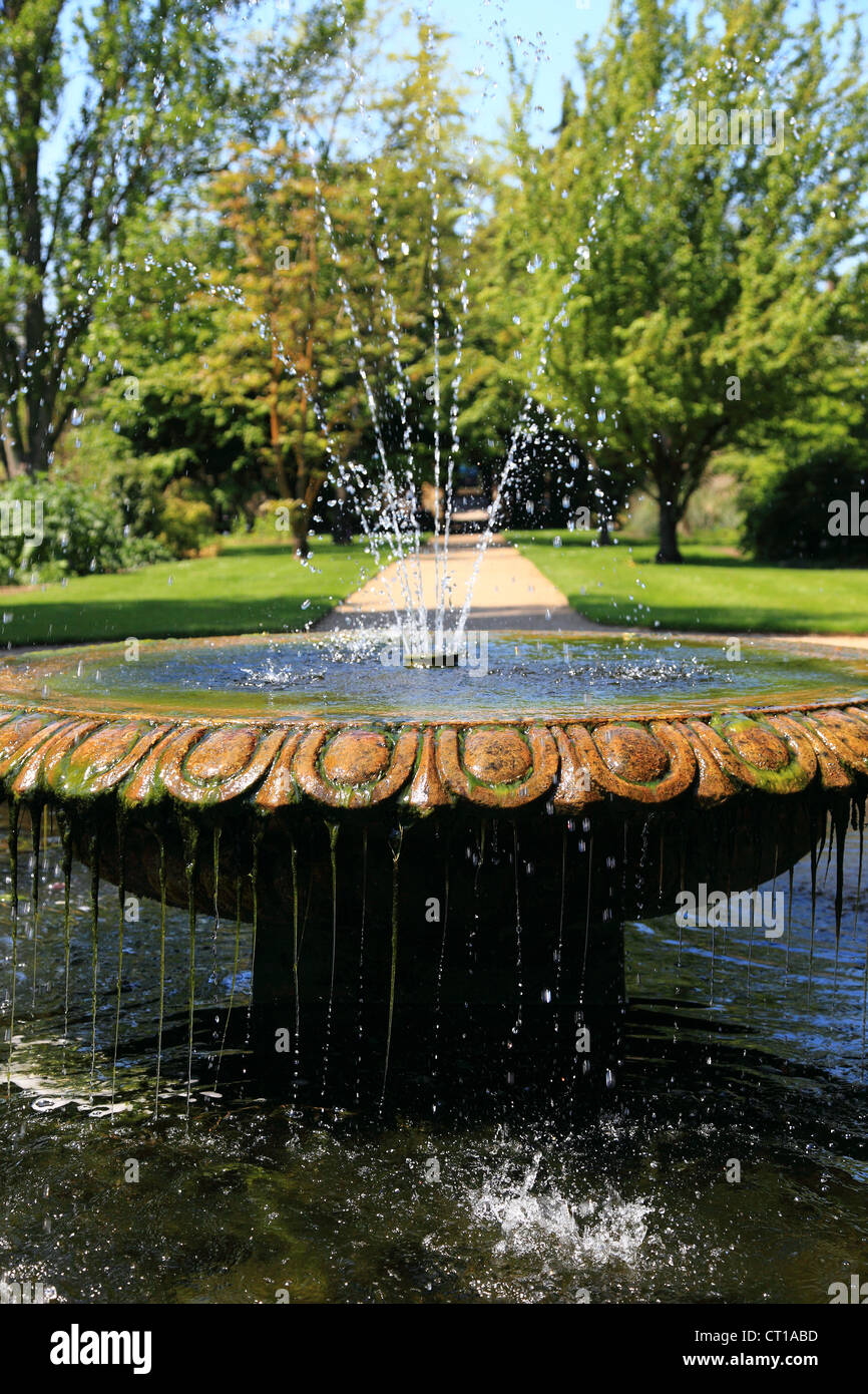 Fountain in Botanical Garden, Oxford, Oxfordshire, England Stock Photo
