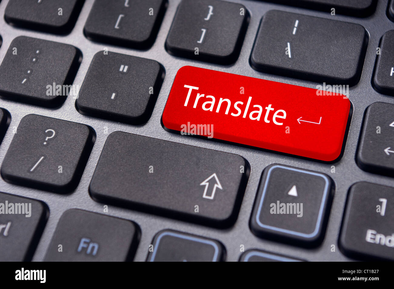 translate button on computer keyboard, translation of languages Stock