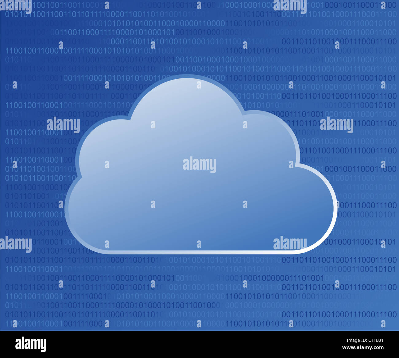 Cloud computing on binary code numbers background. Vector file layered ...