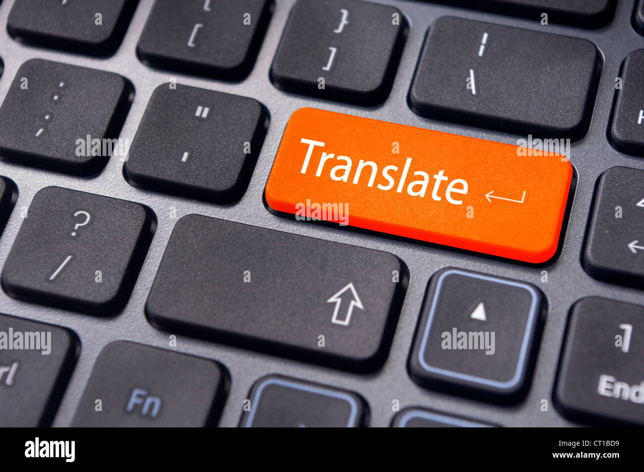 translate button on computer keyboard, translation of languages Stock