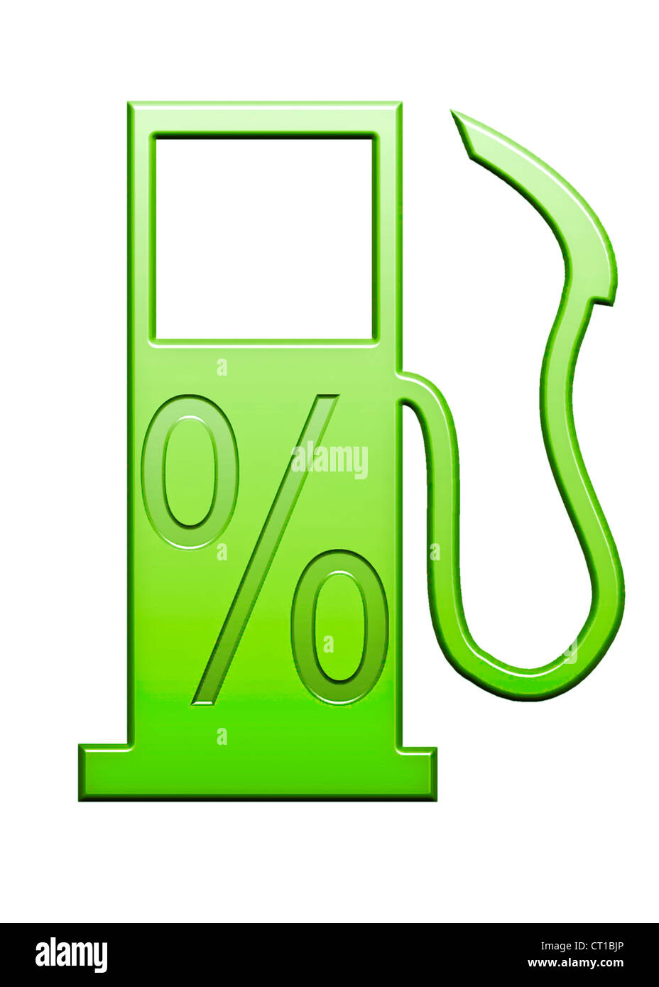 percentage sign on a symbolic gas pump Stock Photo