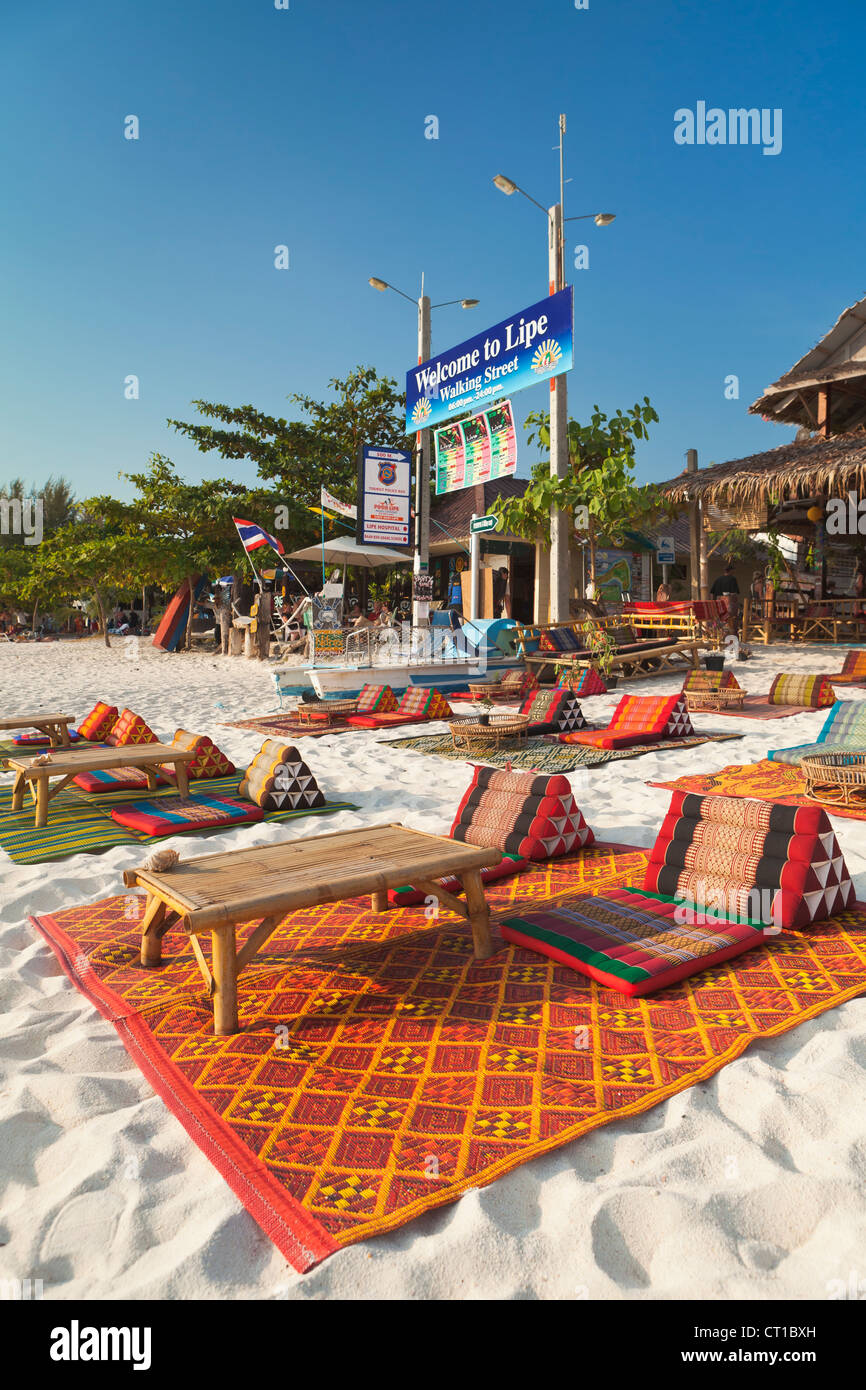 Mats And Pillows On The Beach On Ko Lipe Island Thailand Stock