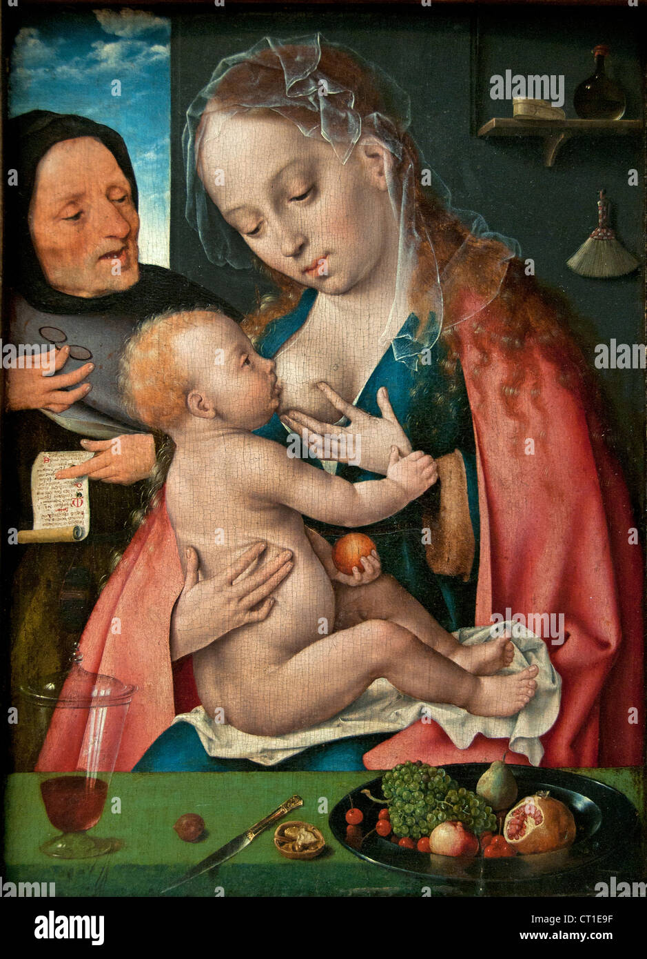 The Holy Family - Joos van Cleve 1485 - 1540 Dutch Belgian Belgium Netherlands Stock Photo
