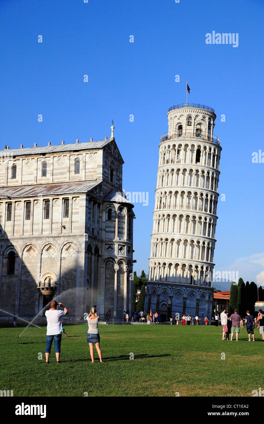 Duomo and Leaning Pisa Tower, Pisa, Italy Stock Photo