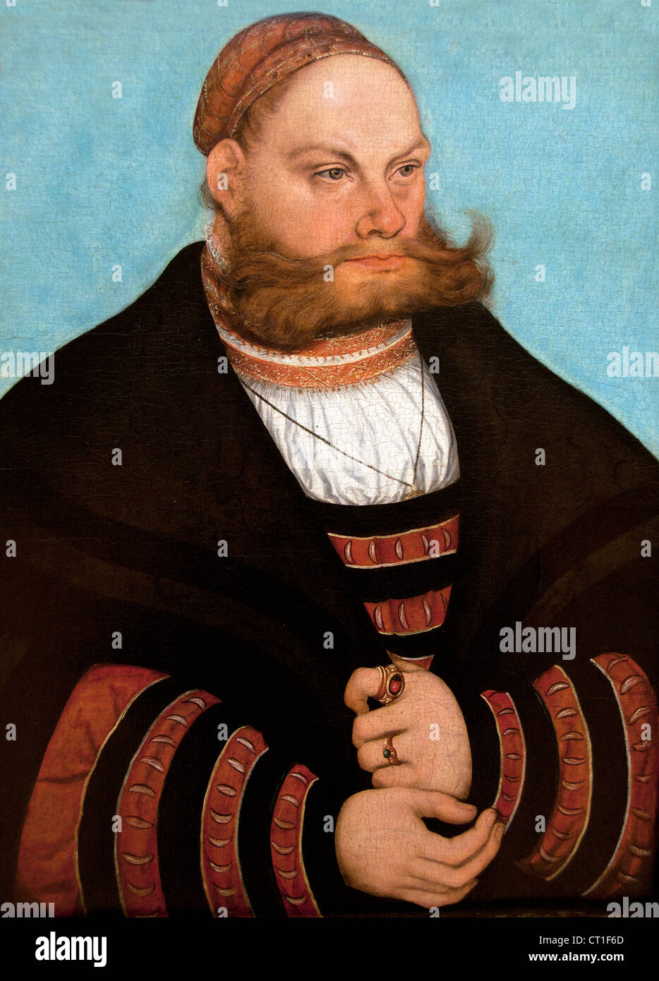 Portrait of a Man with a Gold Embroidered Cap 1532  Lucas Cranach the Elder German Germany Stock Photo