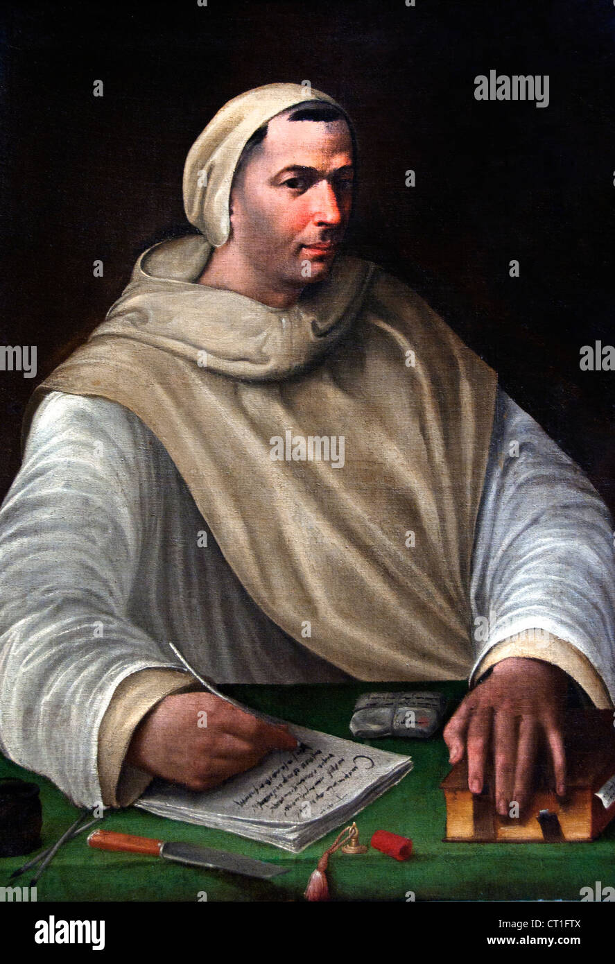 Portrait of an Olivetan Monk Attributed to Battista Franco Italian Italy 1510–1561 Venice Stock Photo