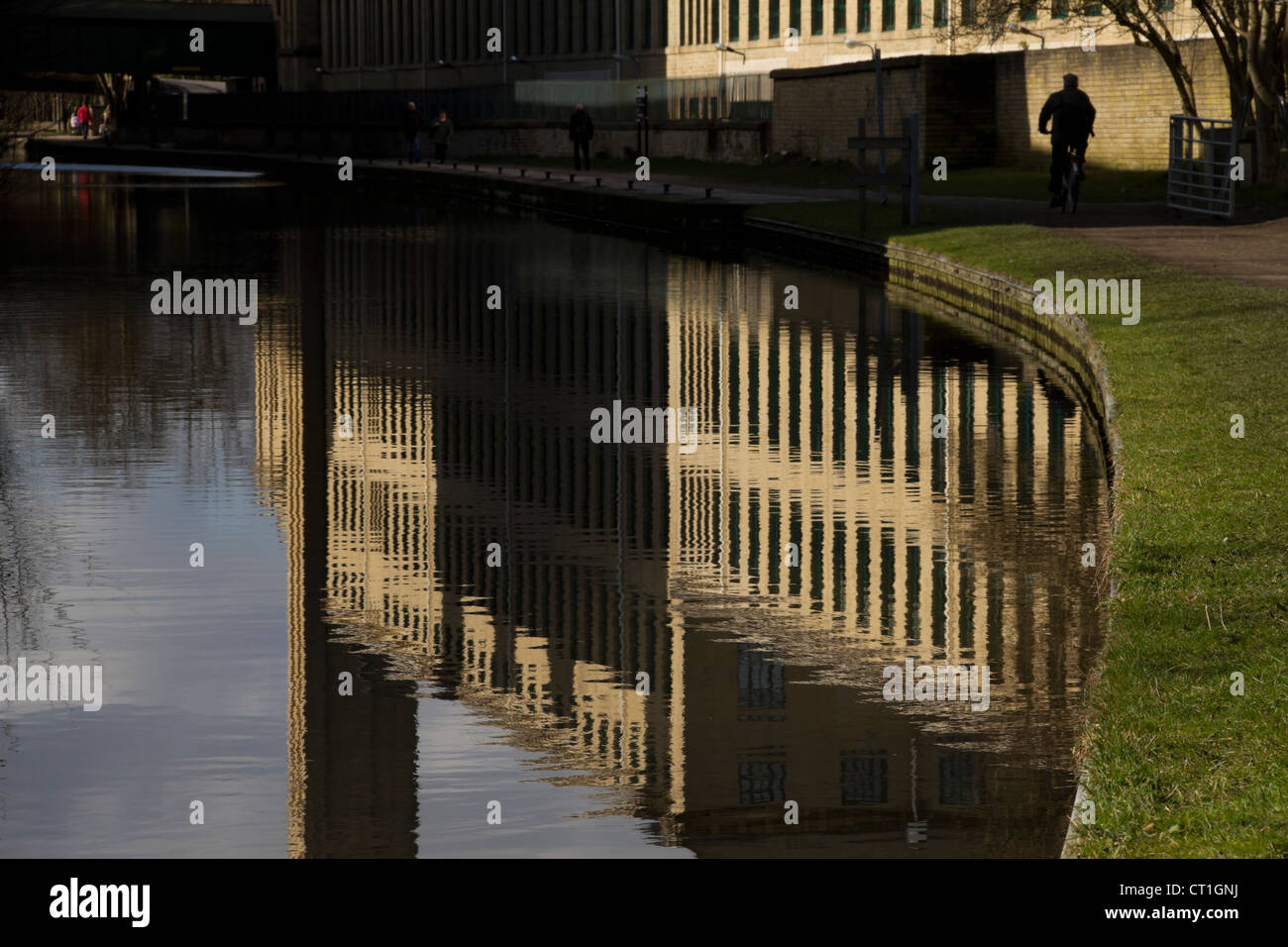 New Mill on The Leeds Liverpool Canal at Saltaire. Stock Photo