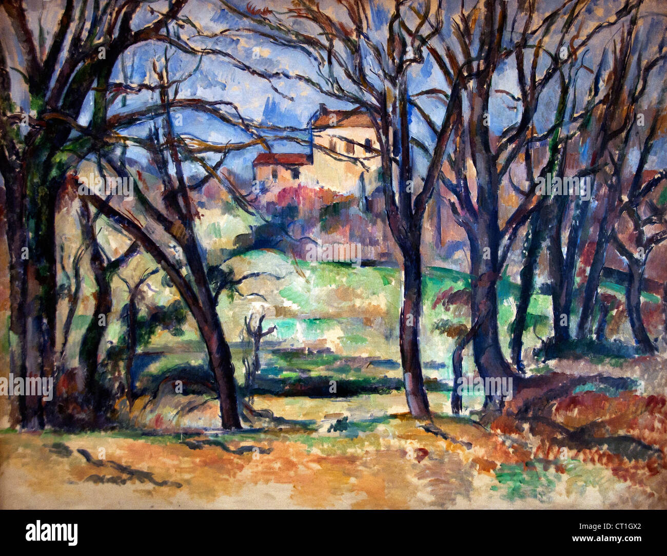 House Behind Trees Near the Jas de Bouffan 1885 Paul Cézanne 1839 – 1906 France French Stock Photo