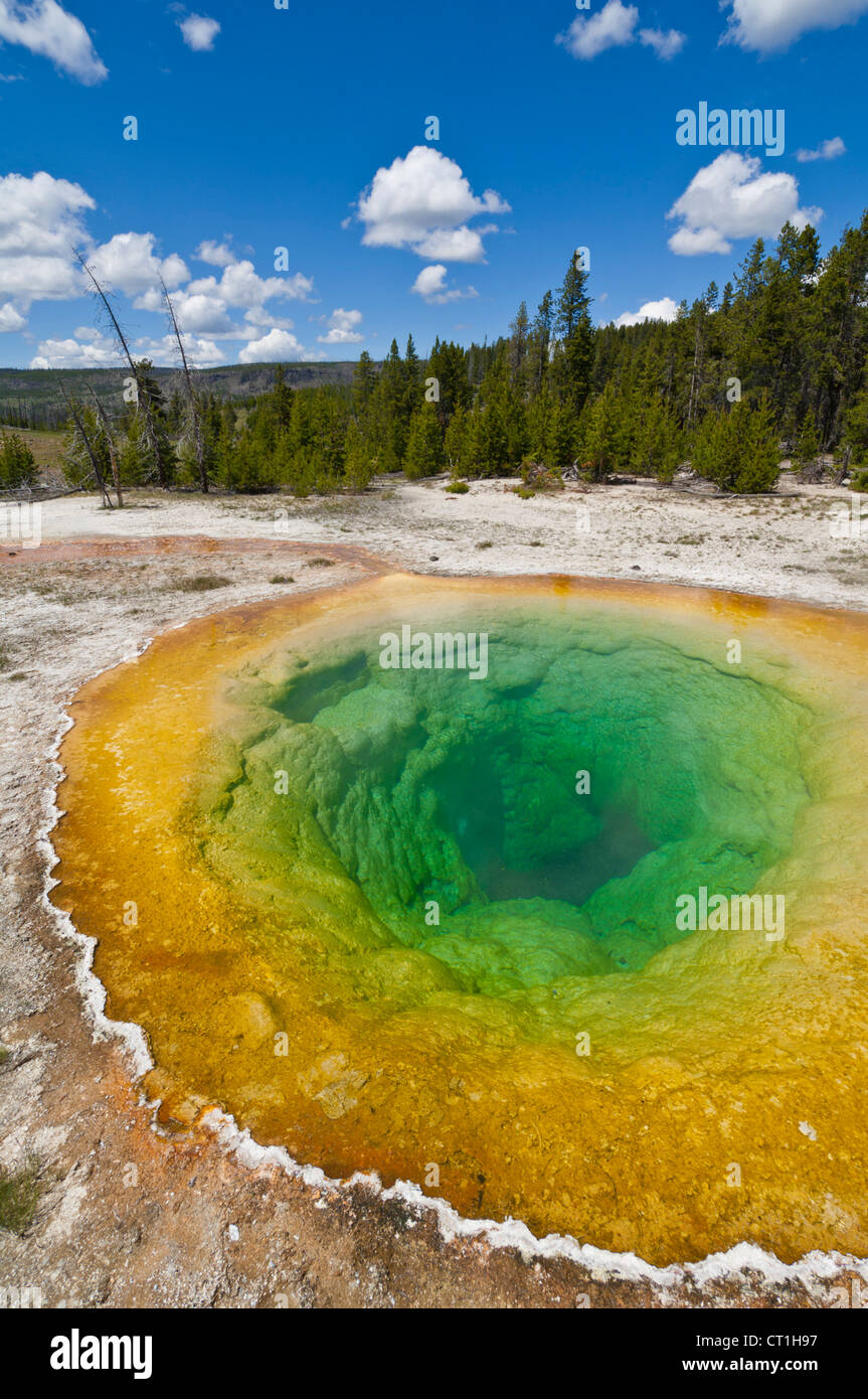 morning glory pool upper geyser basin yellowstone national park wyoming usa united states of america Stock Photo