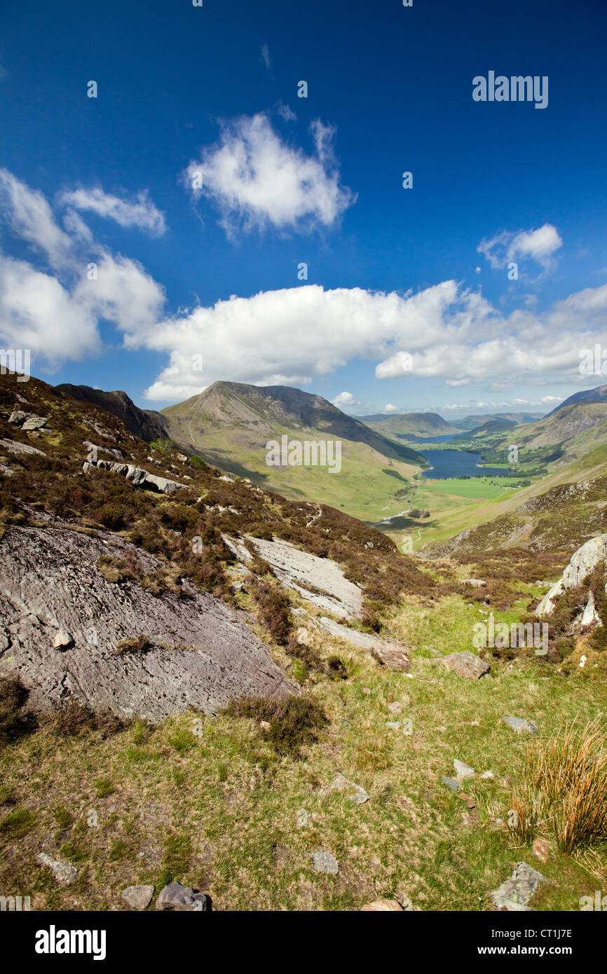 Buttermere Lake And Red Pike Mountain In Distance, The Lake District Cumbria Lakeland England United Kingdom Stock Photo