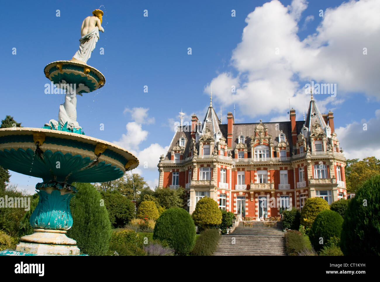 Château Impney Hotel with fountain Droitwich Spa Worcestershire England