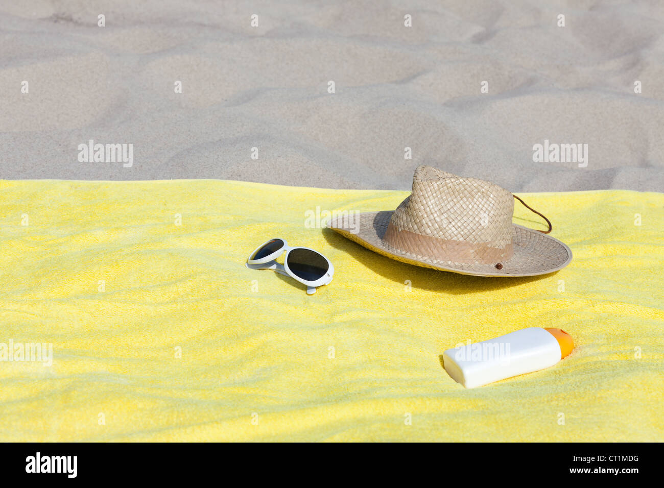 Relaxing on the sandy beach Stock Photo