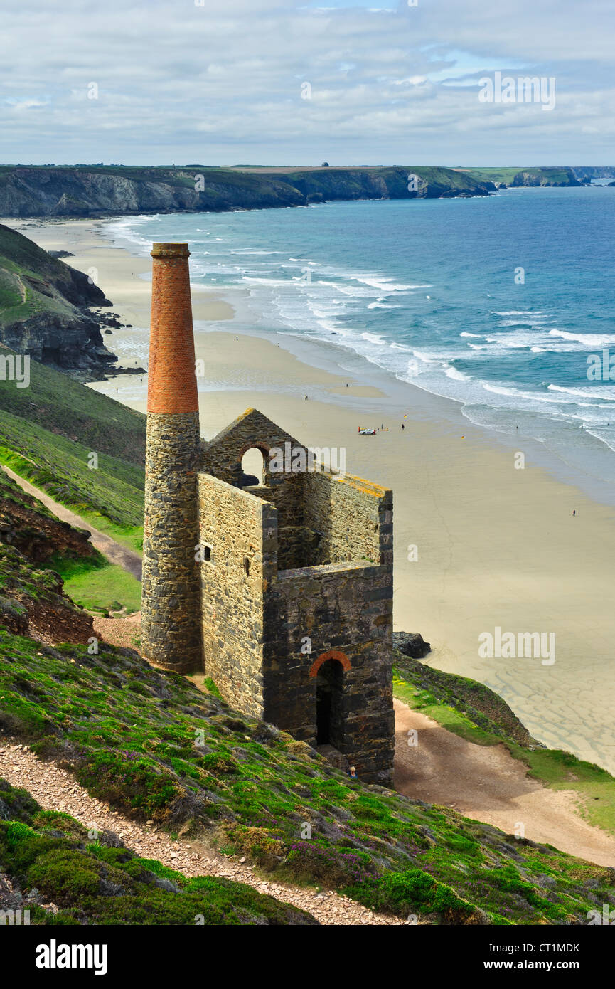 Coates Engine Wheal Coates engine house St Agnes North Coast Cornwall England Stock ...