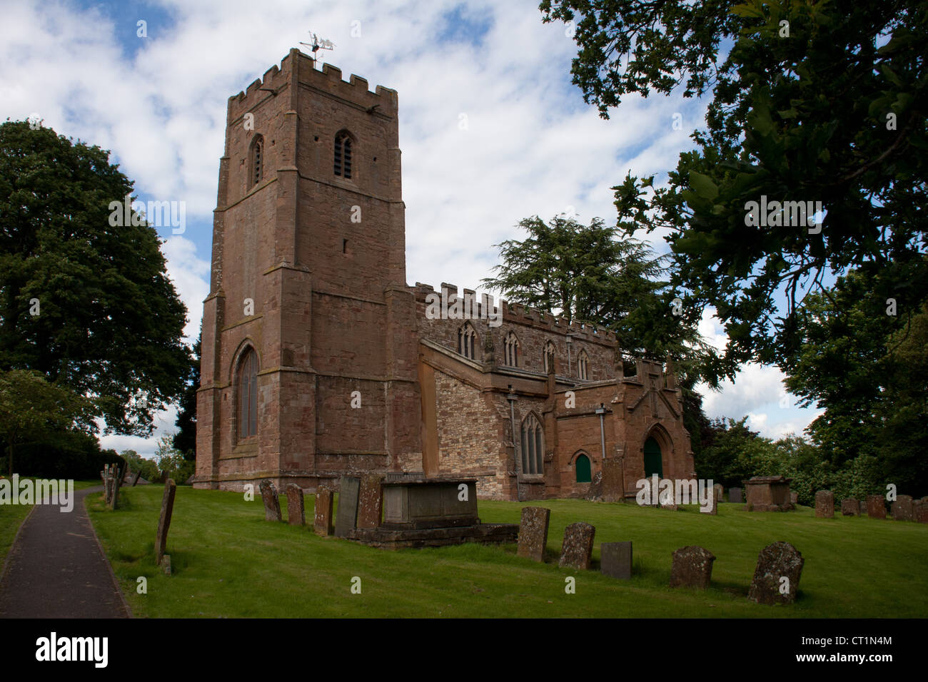 St Botolph's church in Newbold on Avon is close to the Oxford Canal Stock Photo